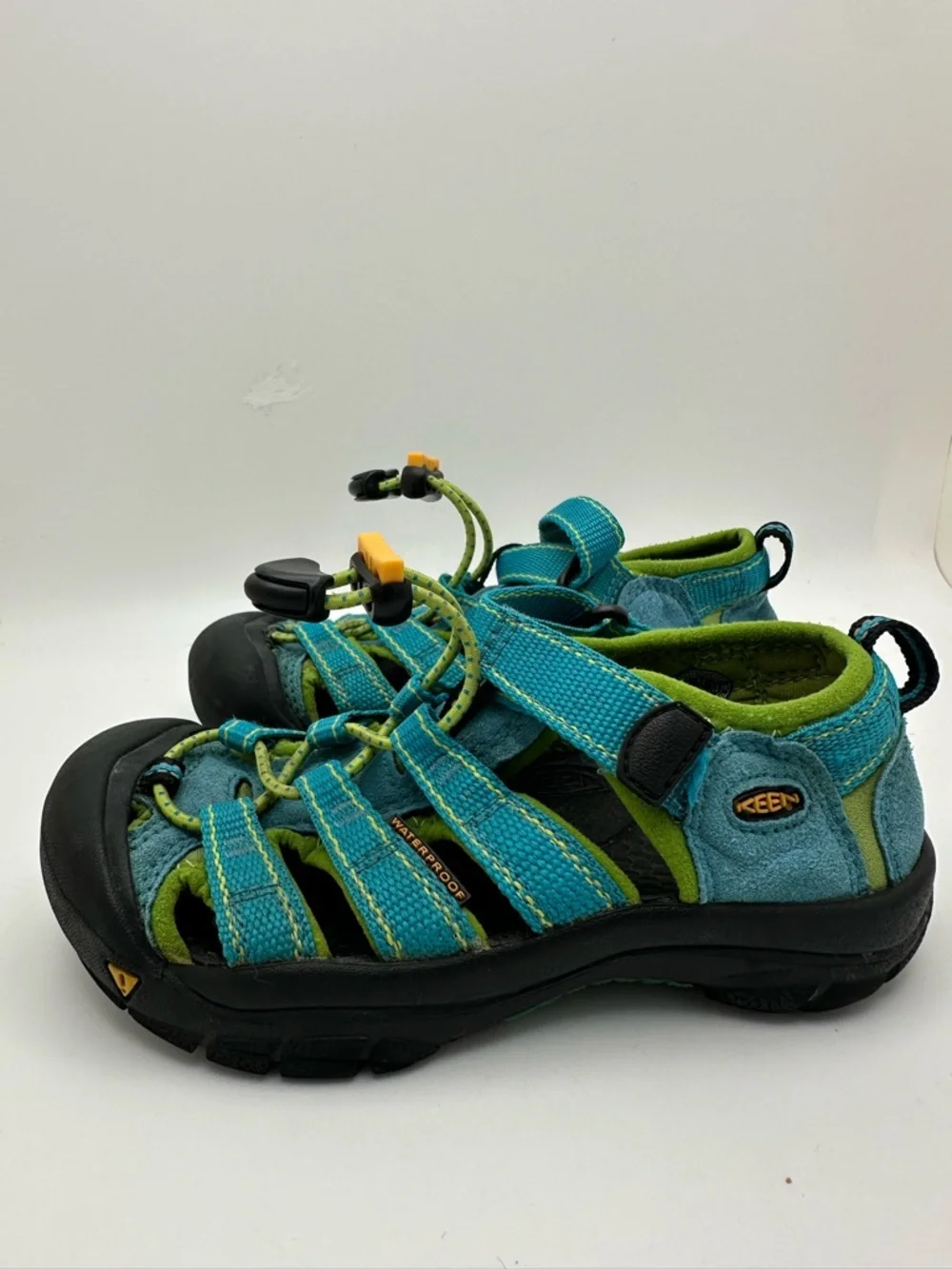 KEEN Newport Youth Aqua Blue / Lime Green Waterproof Sandals YOUTH SIZE 1 2